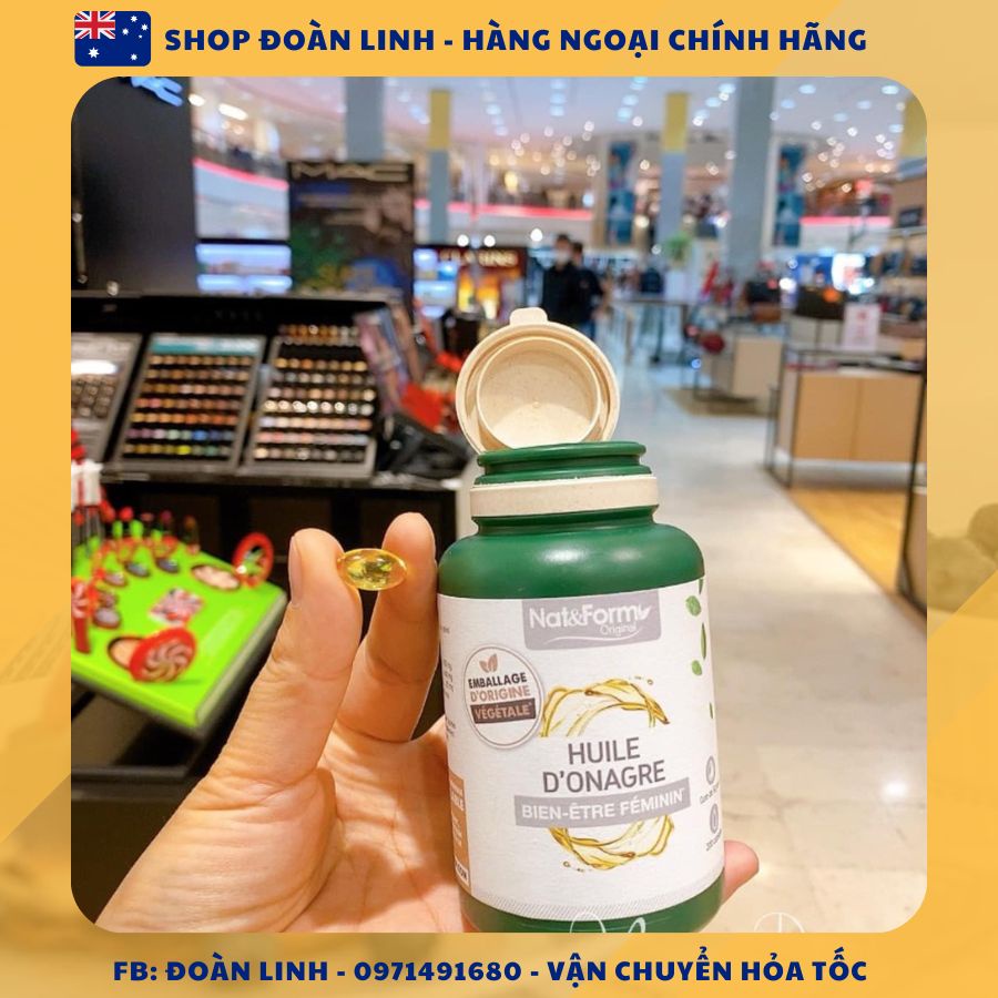 Tinh Dầu Hoa Anh Thảo Hữu Cơ Pháp NAT & FORM, Hàng chuẩn Pháp, 200 viên tinh dầu hoa anh thảo lưu ly, Date 2025