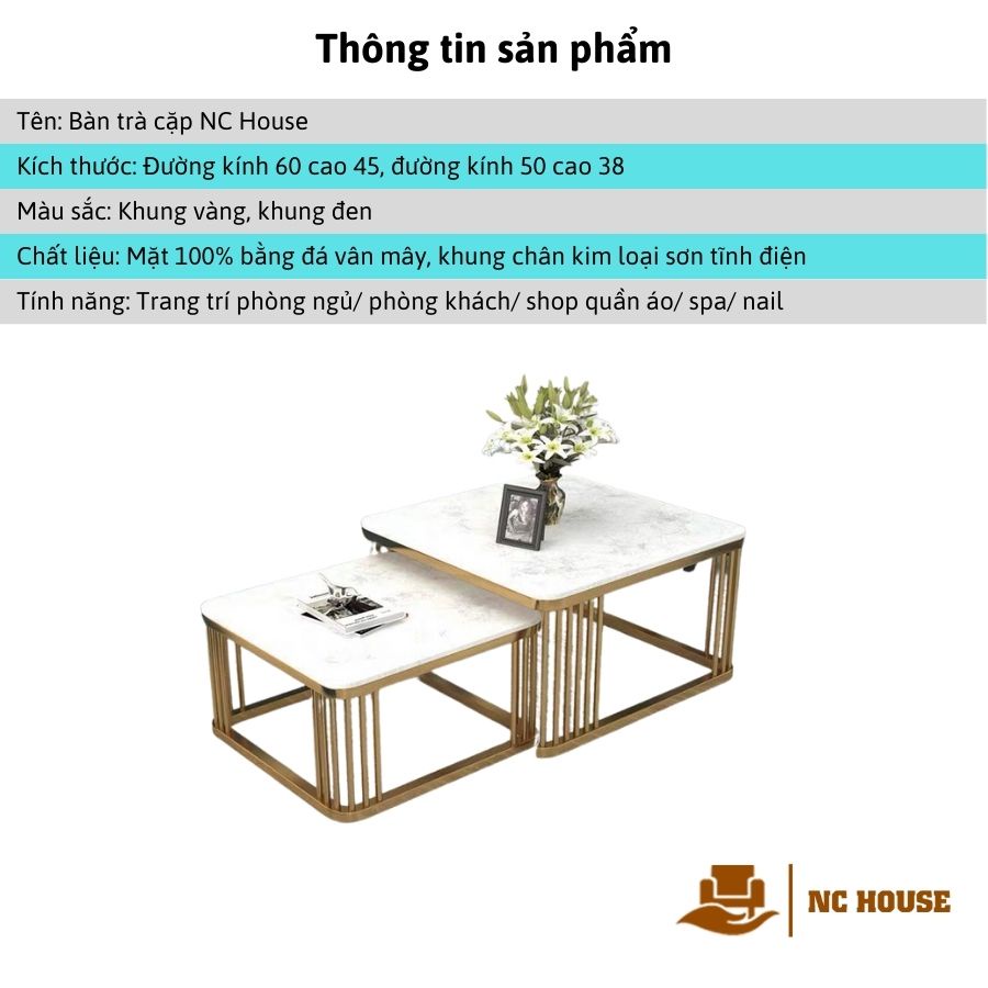 Đơn tỉnh ib shop - Bàn trà sofa phòng khách mặt đá vân mây cẩm thạch cao cấp, khung chân 5 nan chắc chắn | BigBuy360 - bigbuy360.vn