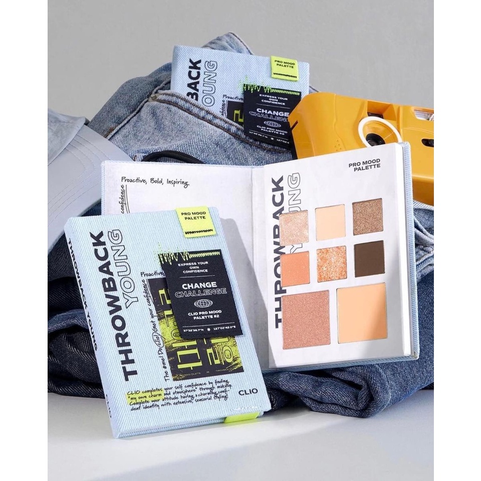 Bảng phấn mắt + má Clio Pro Mood Palette - màu Throwback Young