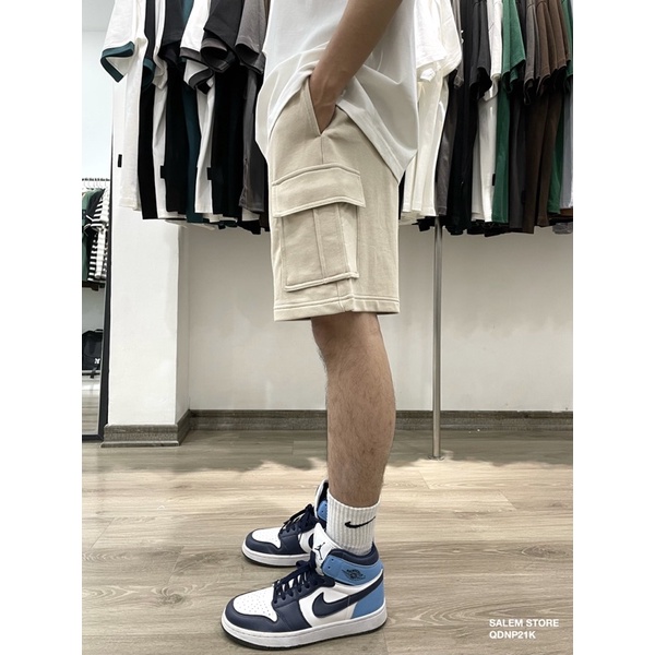 Quần Đùi Short Cargo P21 PEACEOUT STUDIOS Trơn Túi Hộp