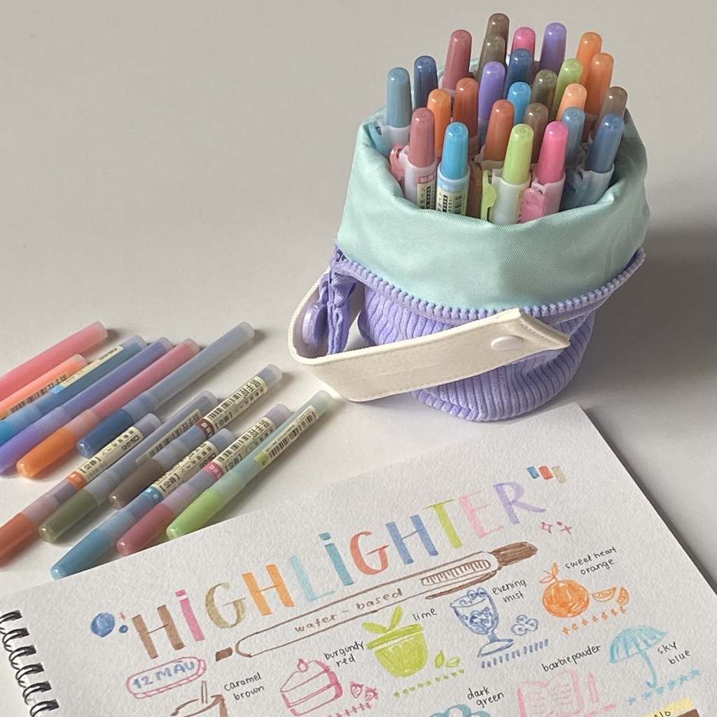 Bút bấm Highlighter, đánh dấu DS nhiều màu sắc