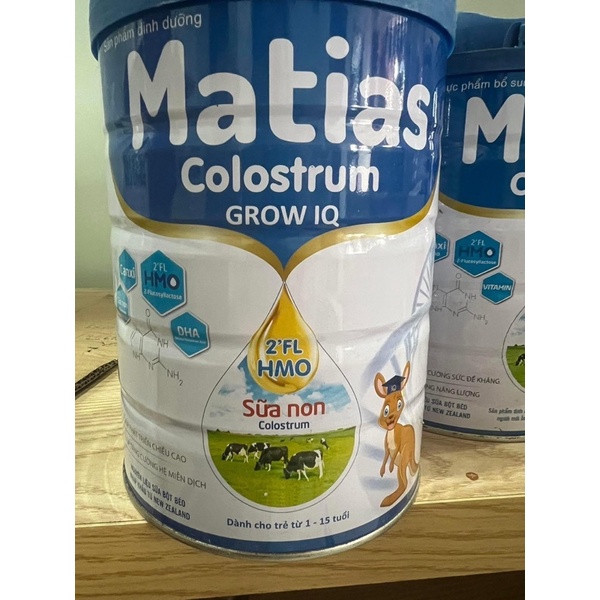 SỮA NON COLOSTRUM MATIAS Grow IQ MUA 1 TẶNG 1, bứt phá chiều cao cân nặng ,900g