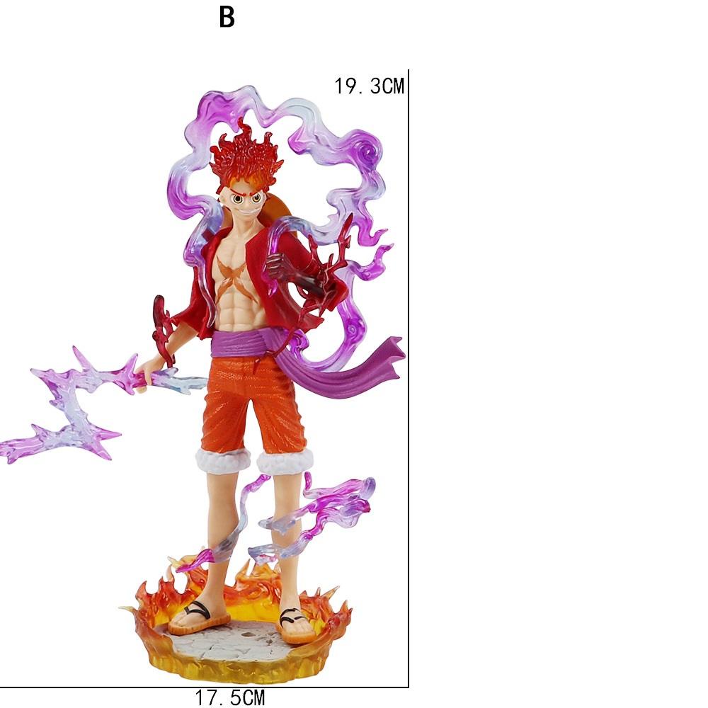 Mô hình Luffy One Piece gear 5 – đảo hải tặc - nika 2 màu trắng đỏ có vũ khí cầm tay cao 21cm - hiệu ứng đặc biệt