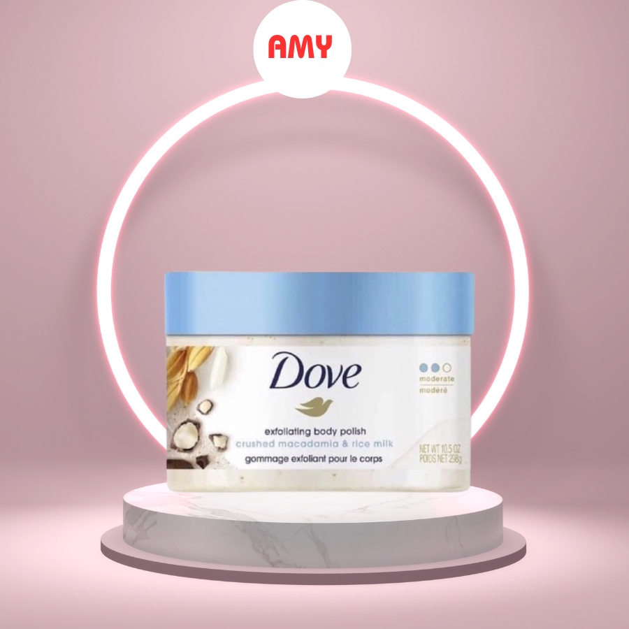 [Bản Mỹ] Tẩy da chết dove body Scrub Macca Lựu Dỏ Giúp Da Mịn Màng bản Mỹ