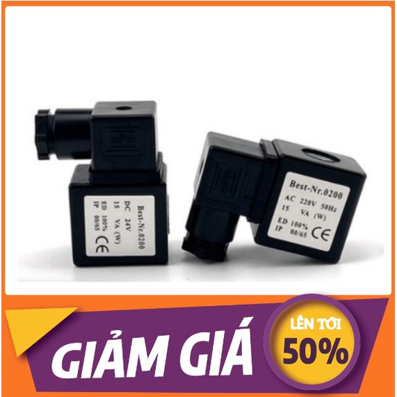 Cuộn coil 220V- 24V -12V - 380V cho van điện từ trục 13mm