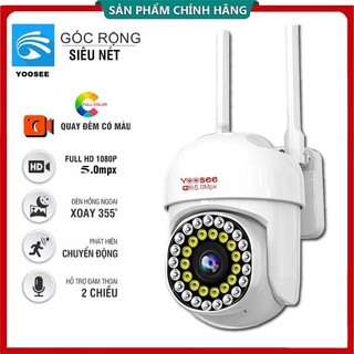 Camera Yoosee Wifi Ngoài Trời PTZ 36 LED 5.0Mpx Full HD Xoay 360 Độ, Chống Nước IP7, Đàm Thoại 2 Chiểu, Xem Đêm Có Màu