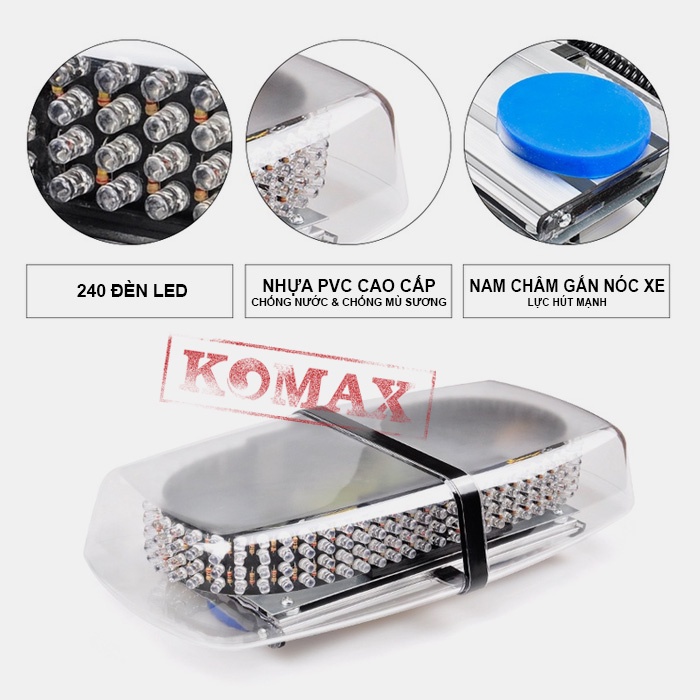 ĐÈN LED CHỚP XANH ĐỎ GẮN ƯU TIÊN XD240﻿ xe cảnh sát cứu thương cứu hỏa