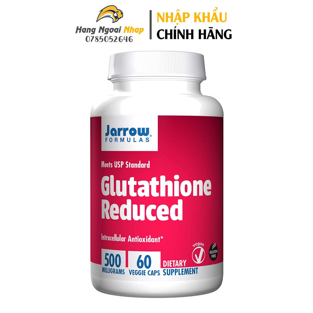 Jarrow Formulas Glutathione Reduced 500mg 60 viên - Viên uống trắng da nội sinh của Mỹ