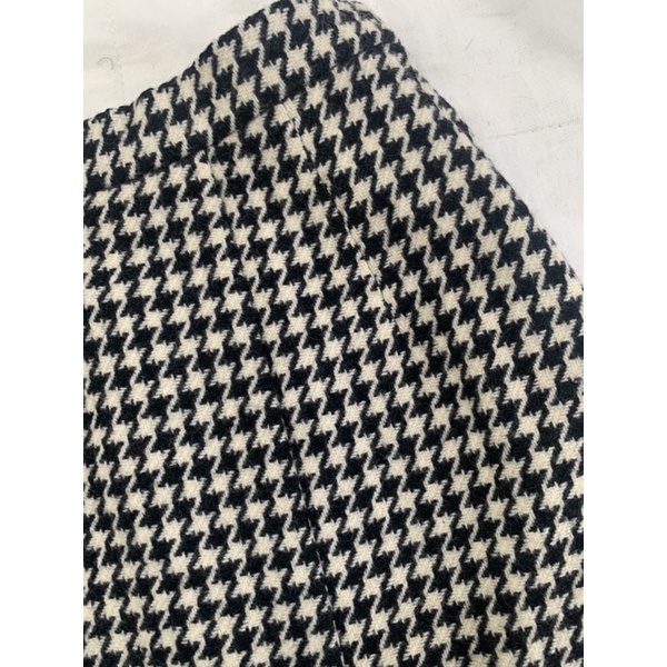 Chân váy chữ A V1162 form suông xẻ gấu hoạ tiết răng sói chất dạ mịn độ mới cao 2hand Nhật si tuyển ảnh thật