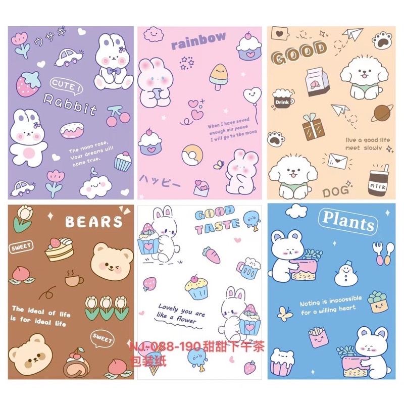 Giấy gói quà dễ thương bé trai bé gái kitty, pony, noel, sinh nhật