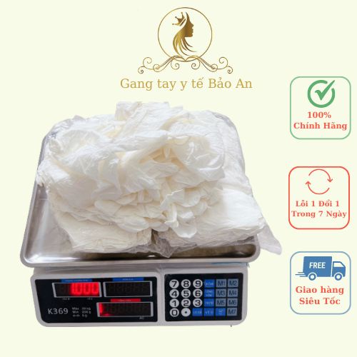 ( Xả Kho ) 1kg gang tay y tế | bao tay nitrile trắng từ 130-150 đôi chính hãng