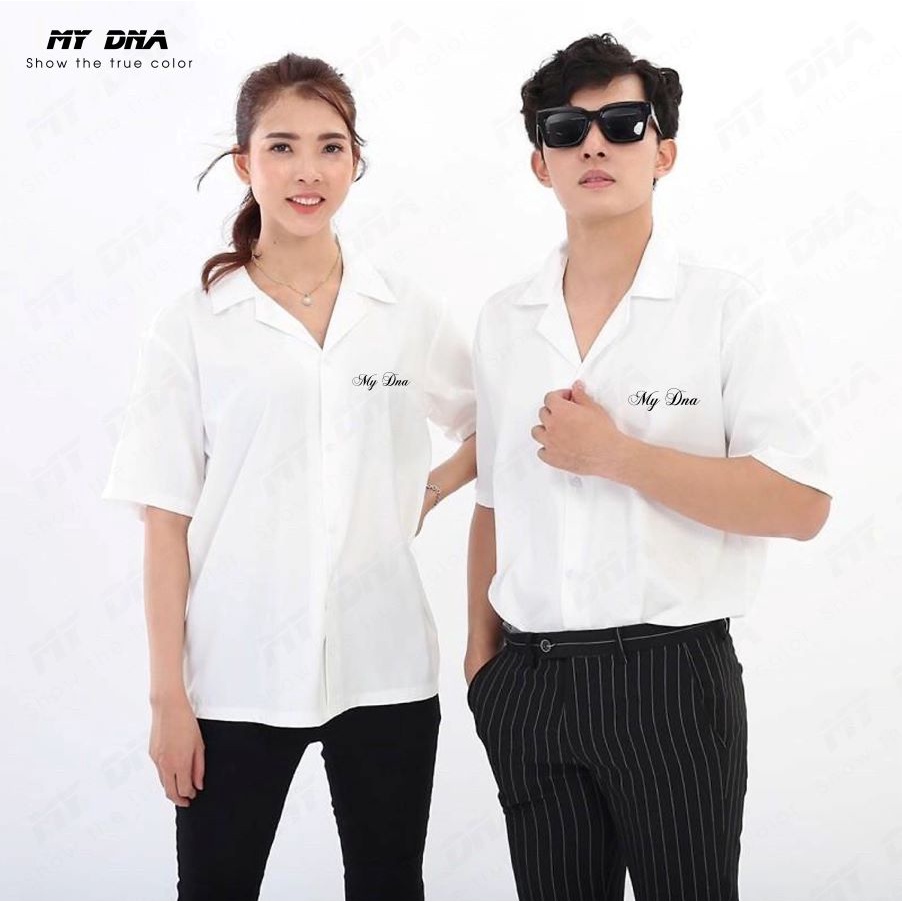 Áo sơ mi cổ vest tay ngắn lỡ cuban shirt local brand có bigsize cặp đôi nam nữ cao cấp form rộng unisex fullbox MYDNA