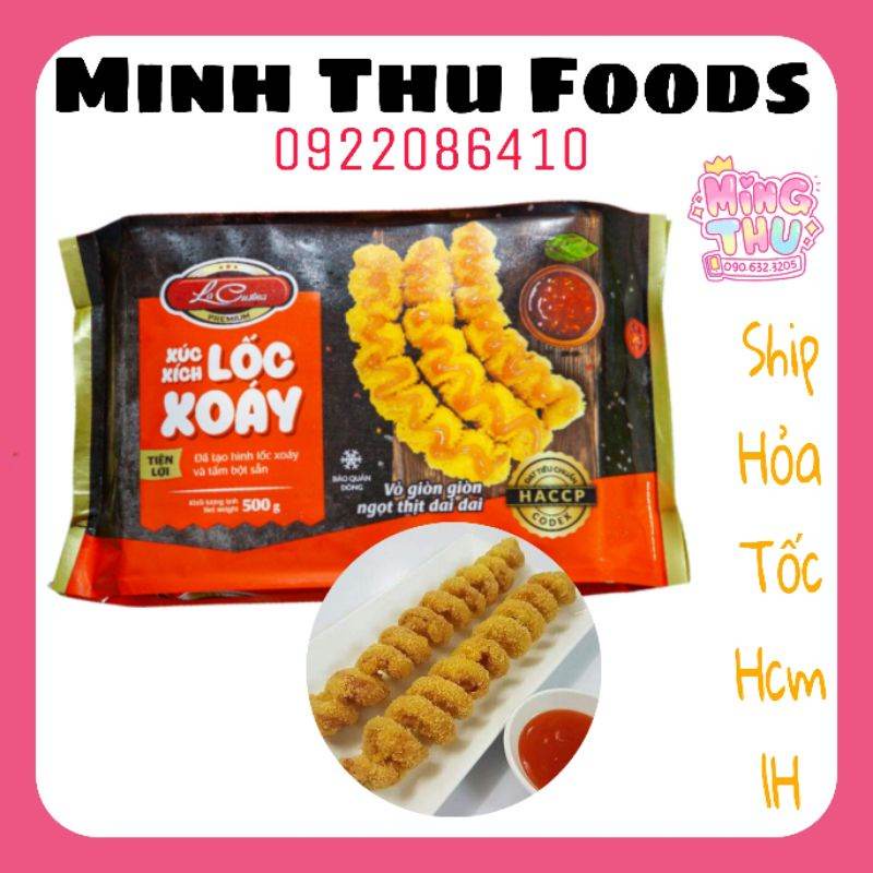 Xúc xích lốc xoáy tẩm xù Lacusina gói 10 cây 500g