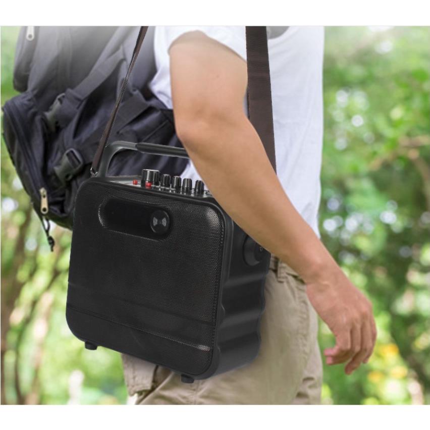 Bộ loa xách tay ONTEKCO YH200 - có dây đeo đi du lịch kèm micro không dây công suất 30W, míc chống hú