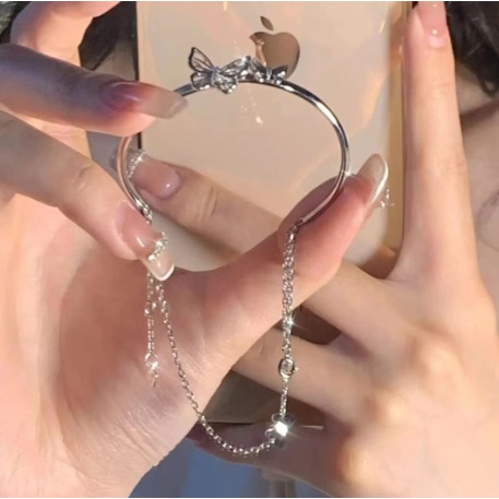 Vòng Tay Hai Lớp Bằng Hợp Kim Hình Bướm Thời Trang Dành Cho Nữ