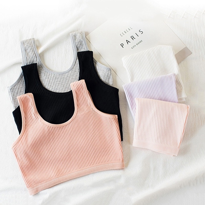 Áo Ngực Cotton Vải Mềm Thoáng Mát Cho Bé Gái 8-12 Tuổi