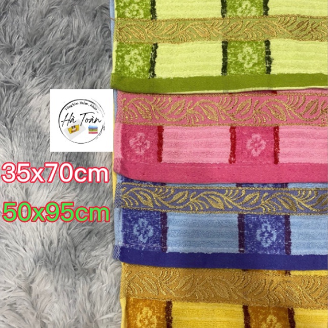 Khăn Lau Đầu , Lau Người Cotton 100% KT 35x70 và 50x95cm