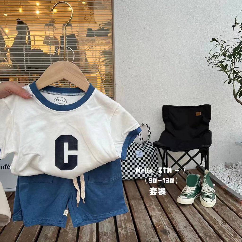 Bộ quần áo cộc tay bé trai bộ cotton co giãn 4 chiều hàng QCCC cho bé từ 12 đến 26 kg - (BH5)