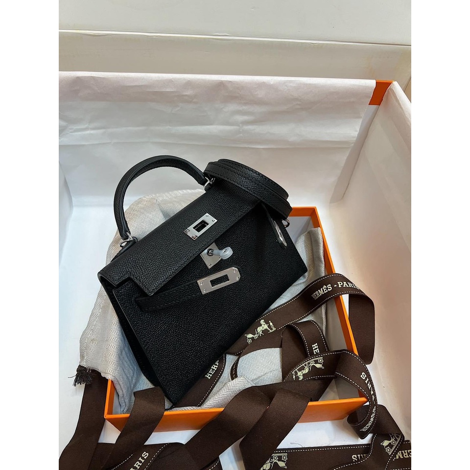 Túi Her kelly mini da epson bản siêu cấp máy Size 21Cm đựng vừa đt Full box - túi vải bảo vệ