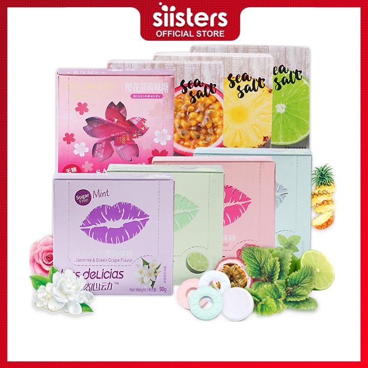 Kẹo ngậm bạc hà KISS hương vị mát lạnh giúp thơm miệng sảng khoái cho nụ hôn nồng nàn hộp 50g