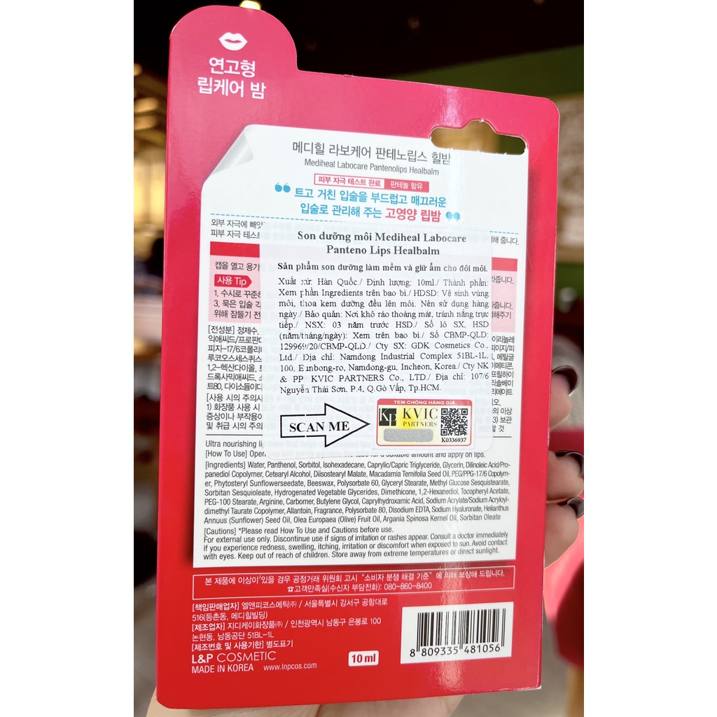 Son Dưỡng Giảm Thâm Làm Hồng & Mềm Môi Mediheal Labocare Panteno Lips LaboCare