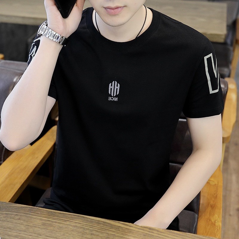 Áó thun nam chất vải cotton lạnh áo nam cổ tròn mềm mịn mát A.1415