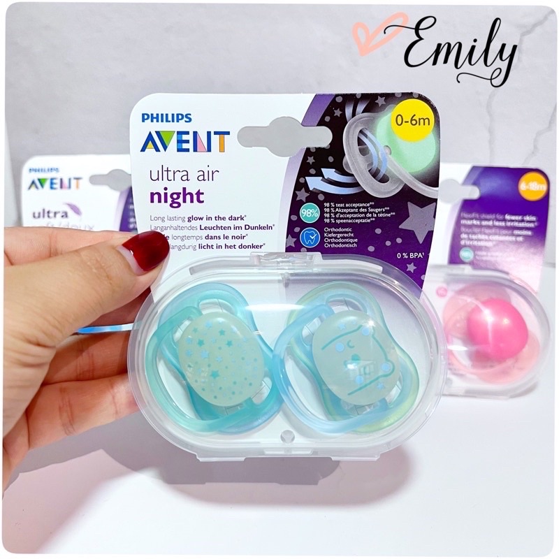 Ty ngậm Ultra Air phát sáng ban đêm cho bé 6-18m , 0-6m