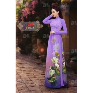 Vải áo dài hoa sen