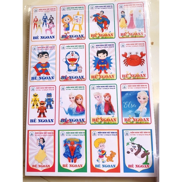 Bé ngoan in tên trường theo yêu cầu tờ a4