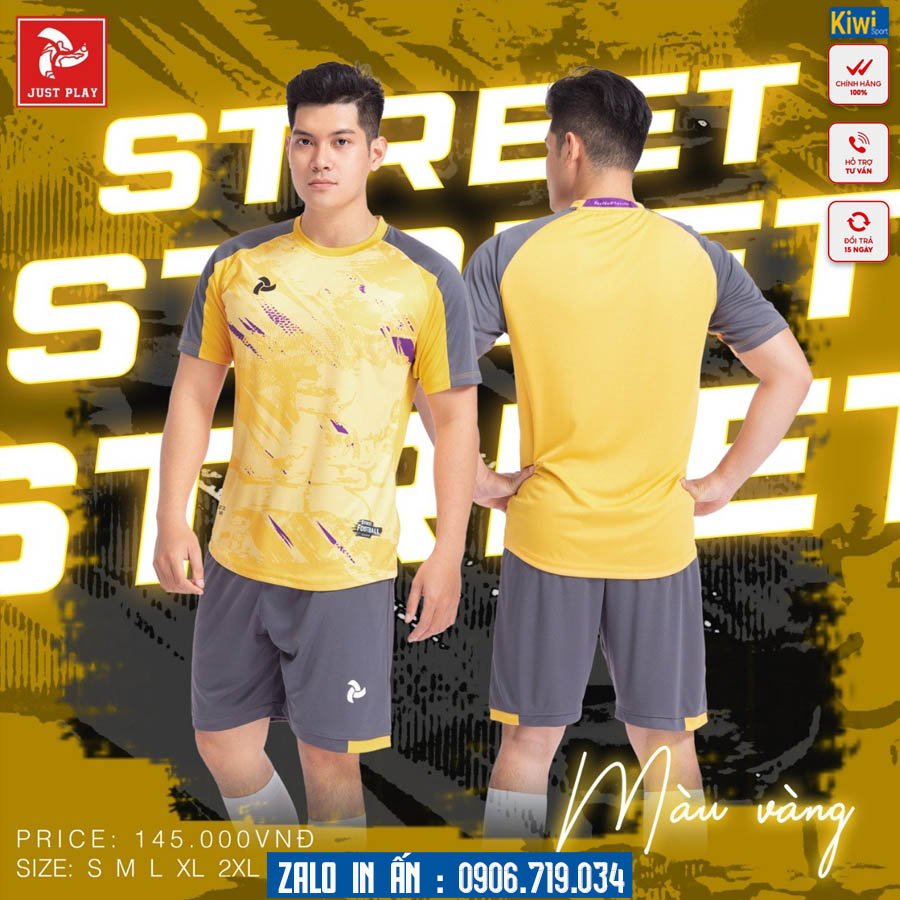 Bộ Đá Banh Hàng Không Logo STREET Hàng Cao Cấp, Chất Thoáng Mát