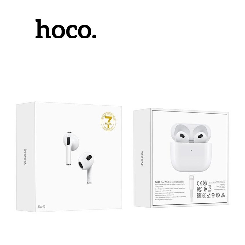 Tai nghe nhét tai HOCO EW43 kết nối bluetooth V5.3 TWS tích hợp micro rảnh tay cho android và phụ kiện