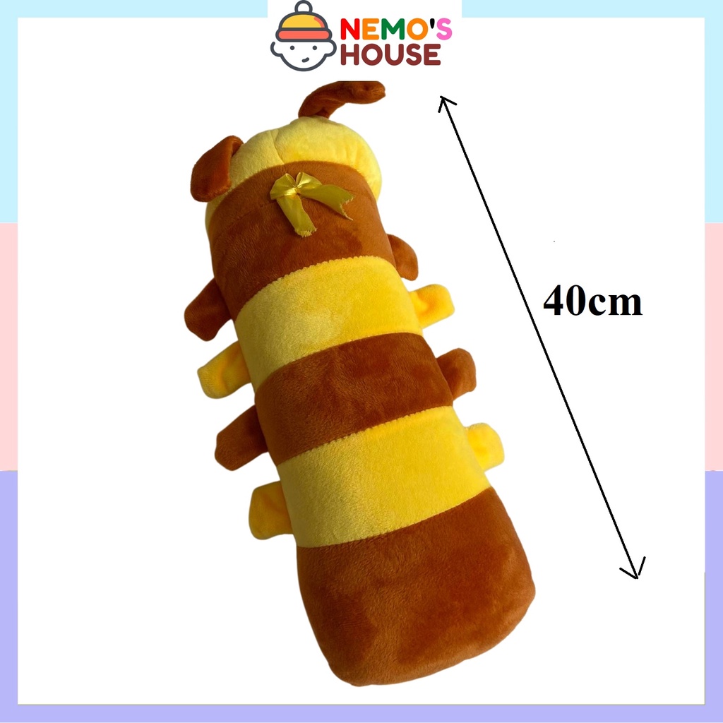 Gấu bông gối ôm con sâu, gối ôm cho bé, thú nhồi bông mini cute giá rẻ cho bé, nhiều size và kiểu dáng dễ thương