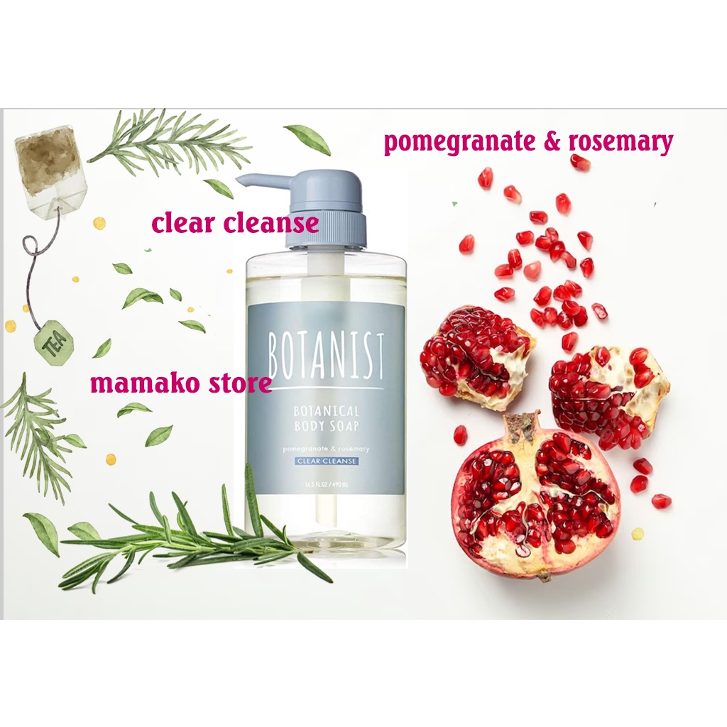 Sữa tắm Botanist Botanical body soap Hương pomegranate & rosemany  nội địa nhật 2 phân loại chai & bịch