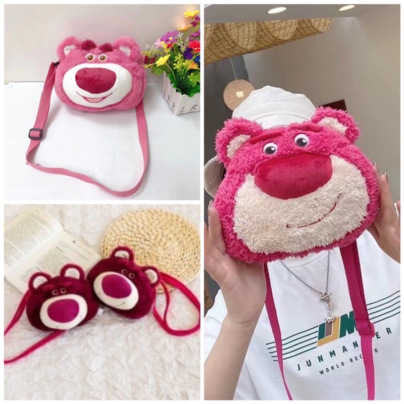 Túi Đeo Gấu Bông Gấu Dâu Lotso Siêu Cưng Cho Bạn Nữ