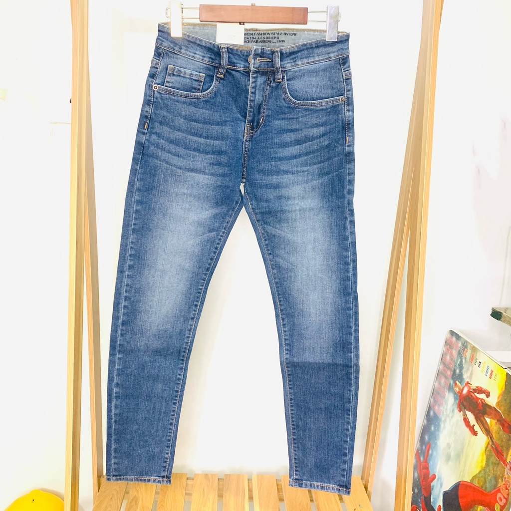 Quần jean nam xanh mài cao cấp hàng Shop , quần bò nam xanh rách phong cách trẻ trung