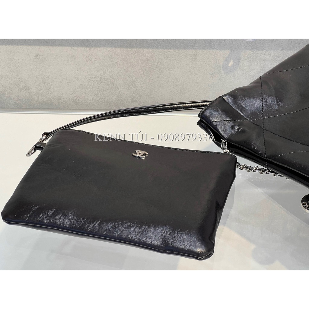 Túi xách C shopping hobo tag bạc kèm ví nhỏ hàng fullbox