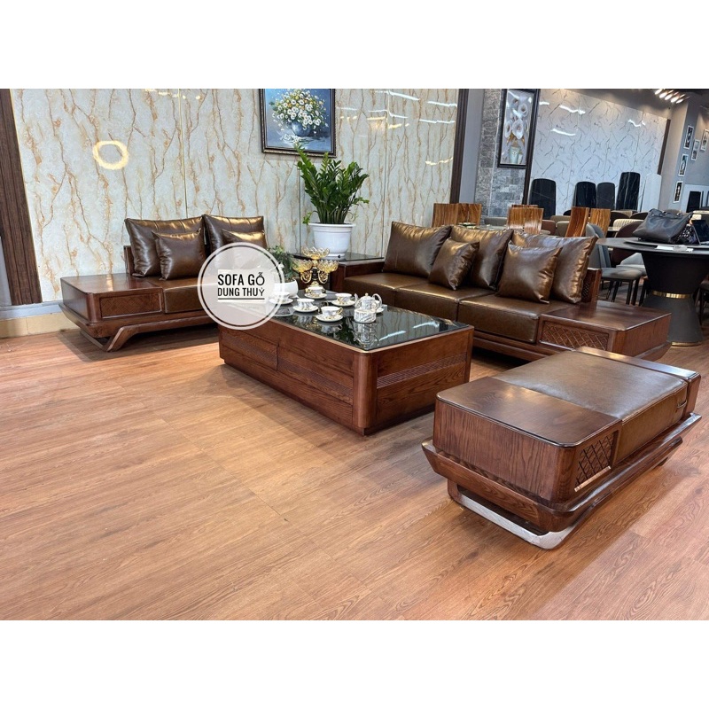 SẢN PHẨM BÁN CHẠY NHẤT Sofa gỗ chân thuyền mẫu mới 2023 gỗ sồi nga nhập khẩu