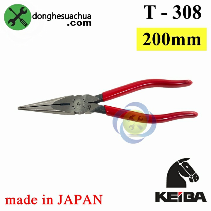 Kìm cắt mũi nhọn 200mm KEIBA T-308 Nhật Bản