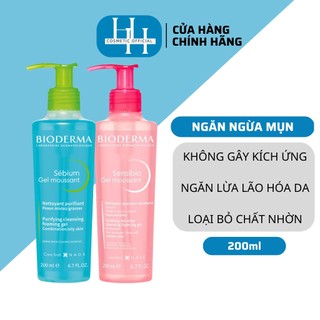 Sữa rửa mặt Bioderma Sebium Gel Moussant Sensibio Gel cho da nhậy cảm hỗn hợp và dầu mụn 200ml