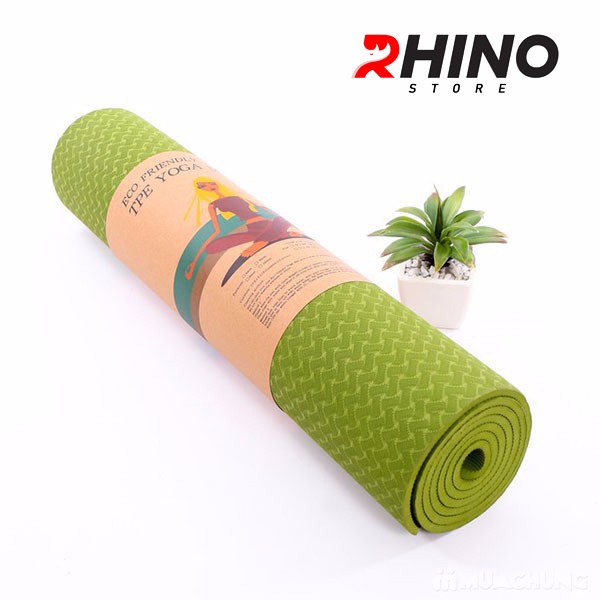 Thảm tập yoga 8mm 2 lớp Rhino M903 cao su non TPE siêu bám, chống trượt, tập gym, thể dục tại nhà
