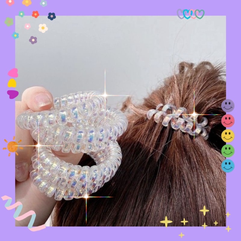 Thun lò xo buộc cột tóc 🫧chống gãy rụng ánh HOLOGRAM 🫧