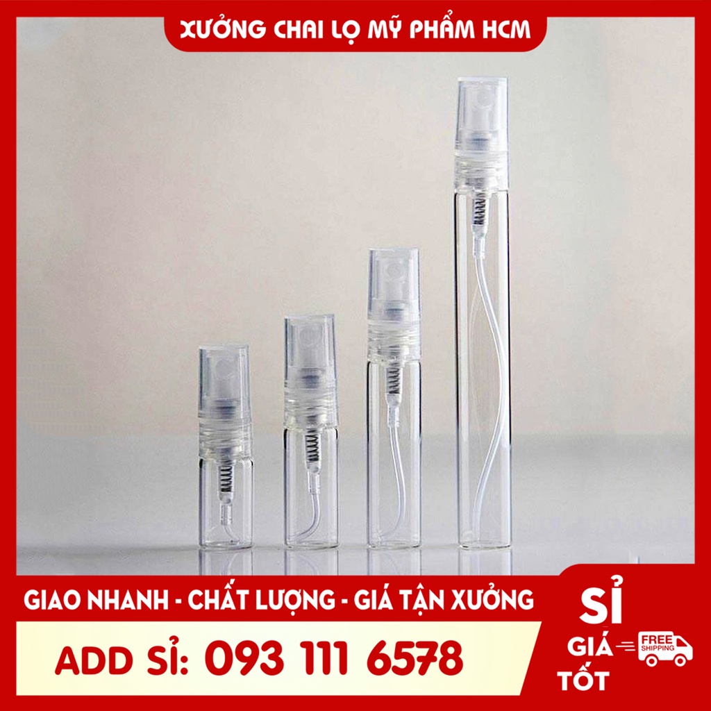 Chai Thủy Tinh Xịt Phun Sương 3ML Chiết Nước Hoa, Mỹ Phẩm Du Líi