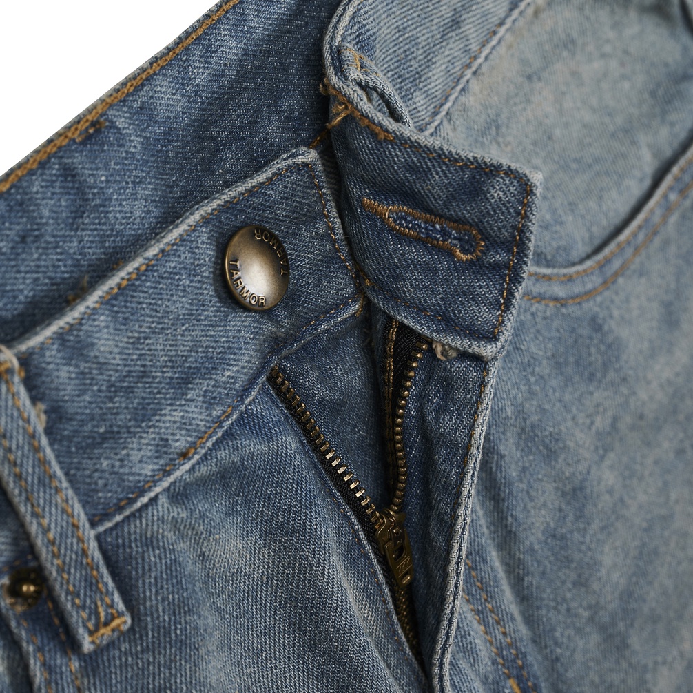 Quần Jeans TARMOR Dáng Rộng Màu Xanh Denim Wide Leg Jeans In Blue Denim