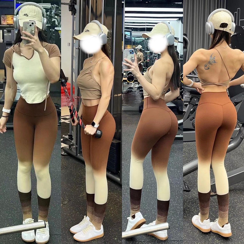 ĐỒ TẬP GYM YOGA MITAO, Quần tập gym cao cấp - Quần cạp cao chung mông màu loang nổi bật
