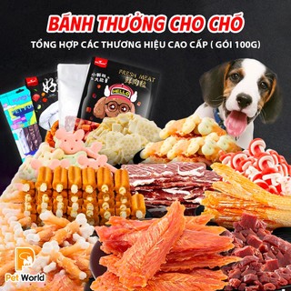 Bánh thưởng cho chó (Nhiều loại) 100gr/túi bánh snack thưởng ăn vặt cho cún