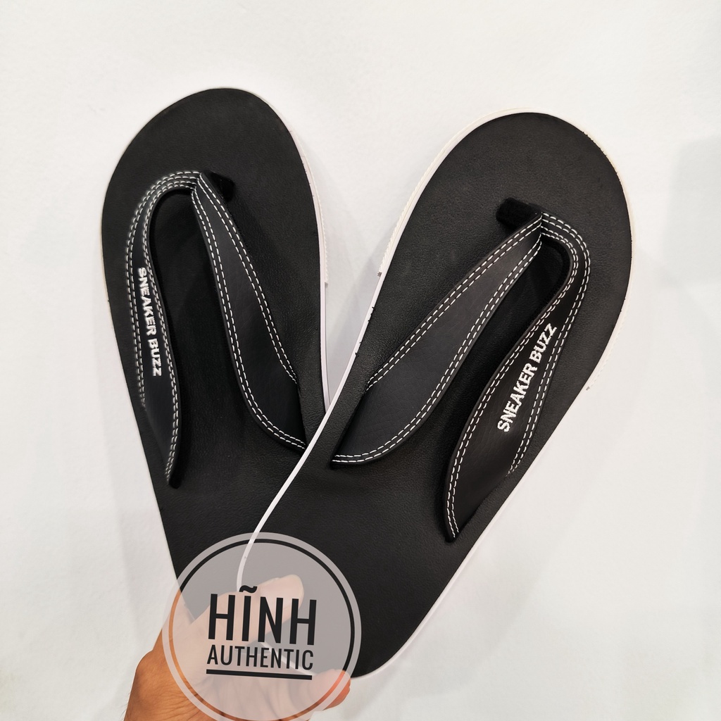New - Dép Sneaker Buzz đen quai đen  xỏ ngón chính hãng - 1SB0028