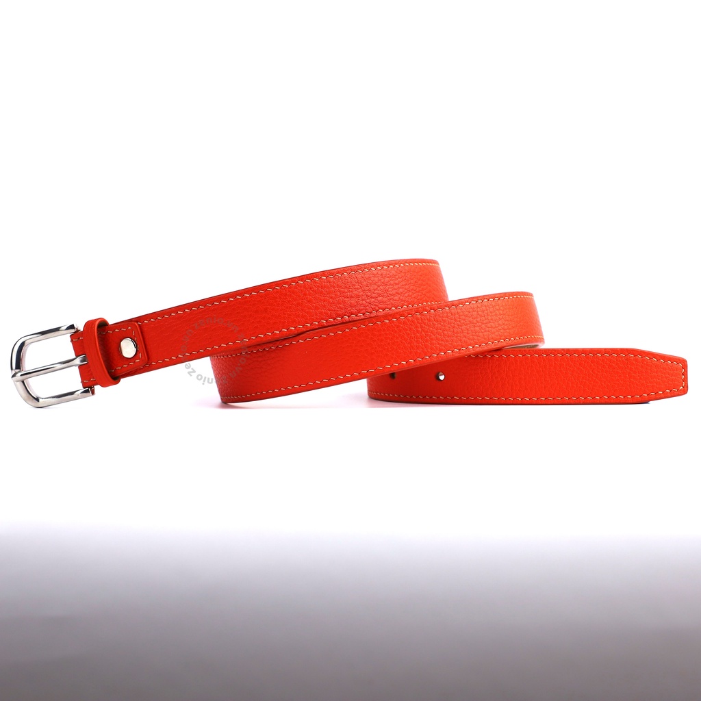 Dây thắt lưng Zenio da handmade màu cam - Dây lưng chế tác thủ công theo yêu cầu