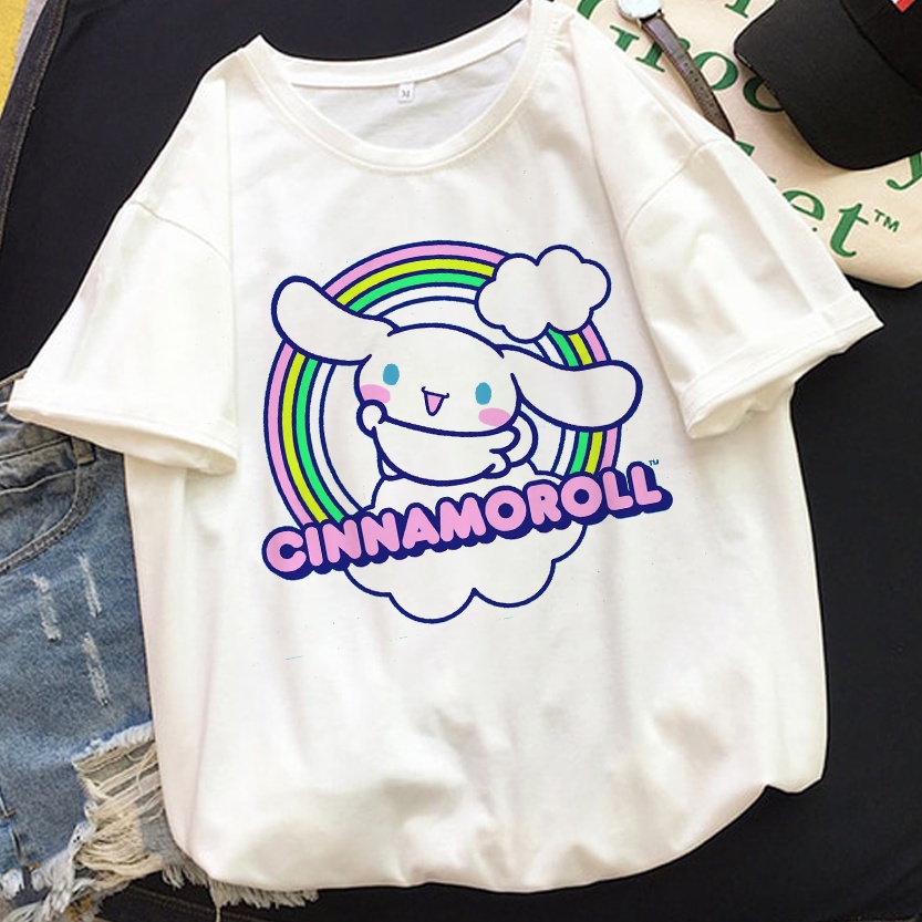 Áo Thun Hoạt Hình Cinnamoroll Thời Trang Unisex Nam Nữ