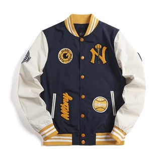 Áo khoác bomber thêu, áo bomber bóng chày MLB NY cho nam nữ