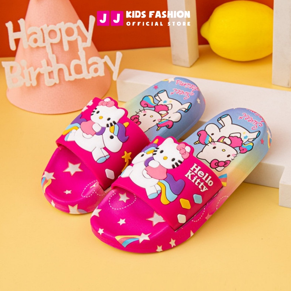 Dép cho bé, dép cao su hình Kitty cho bé gái siêu nhẹ chống trơn trượt chính hãng - JJ Kids Fashion